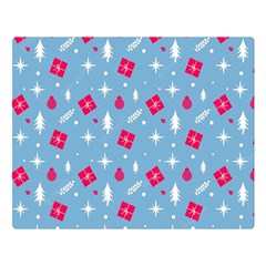 Christmas  Xmas Pattern Vector With Gifts And Pine Tree Icons Premium Plush Fleece Blanket (Large)