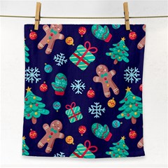 Christmas Texture New Year Background Trees Retro Pattern Face Towel by Sarkoni