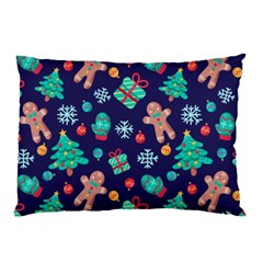 Christmas Texture New Year Background Trees Retro Pattern Pillow Case by Sarkoni