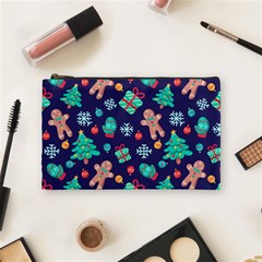 Christmas Texture New Year Background Trees Retro Pattern Cosmetic Bag (medium) by Sarkoni