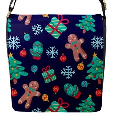 Christmas Texture New Year Background Trees Retro Pattern Flap Closure Messenger Bag (s) by Sarkoni