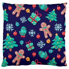 Christmas Texture New Year Background Trees Retro Pattern Standard Premium Plush Fleece Cushion Case (two Sides) by Sarkoni