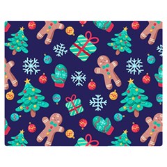 Christmas Texture New Year Background Trees Retro Pattern Two Sides Premium Plush Fleece Blanket (medium) by Sarkoni