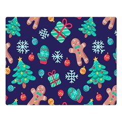 Christmas Texture New Year Background Trees Retro Pattern Premium Plush Fleece Blanket (large) by Sarkoni