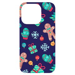 Christmas Texture New Year Background Trees Retro Pattern Iphone 14 Pro Black Uv Print Case by Sarkoni