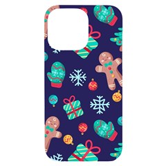 Christmas Texture New Year Background Trees Retro Pattern Iphone 14 Pro Max Black Uv Print Case by Sarkoni