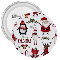 Christmas Characters Pattern 3  Buttons