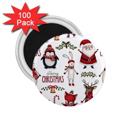 Christmas Characters Pattern 2 25  Magnets (100 Pack)  by Sarkoni