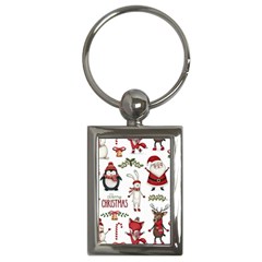 Christmas Characters Pattern Key Chain (rectangle) by Sarkoni