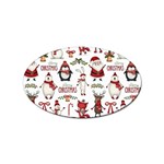 Christmas Characters Pattern Sticker Oval (10 pack) Front