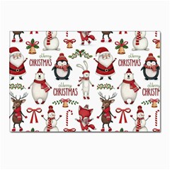 Christmas Characters Pattern Postcard 4 x 6  (pkg Of 10) by Sarkoni