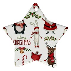 Christmas Characters Pattern Star Ornament (two Sides) by Sarkoni