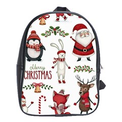 Christmas Characters Pattern School Bag (xl) by Sarkoni