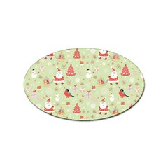 Christmas Pattern Christmas Tree Santa Sticker Oval (10 Pack) by Sarkoni