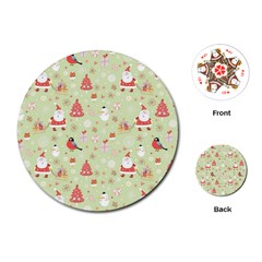 Christmas Pattern Christmas Tree Santa Playing Cards Single Design (round) by Sarkoni