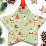 Christmas Pattern Christmas Tree Santa Star Ornament (Two Sides) Front