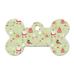 Christmas Pattern Christmas Tree Santa Dog Tag Bone (one Side) by Sarkoni