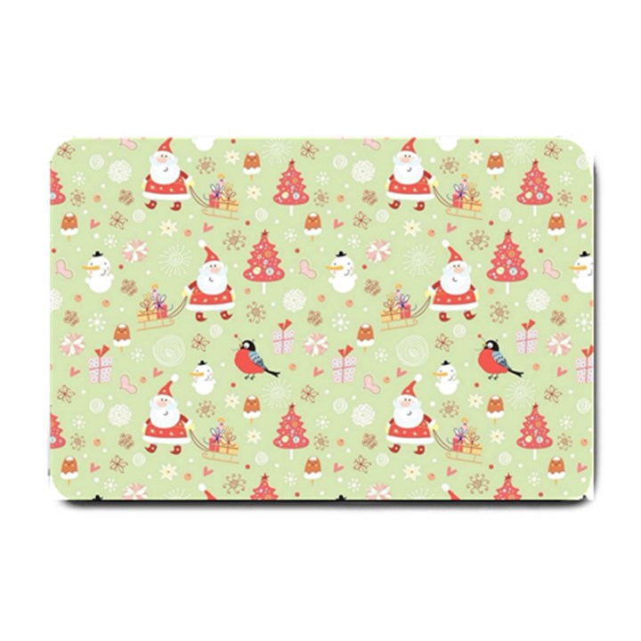 Christmas Pattern Christmas Tree Santa Small Doormat