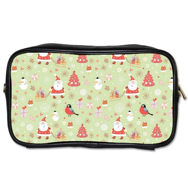 Christmas Pattern Christmas Tree Santa Toiletries Bag (One Side)