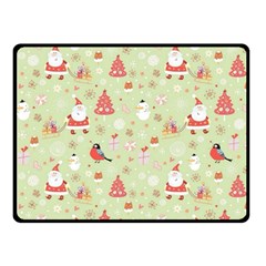 Christmas Pattern Christmas Tree Santa Fleece Blanket (small) by Sarkoni