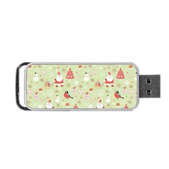 Christmas Pattern Christmas Tree Santa Portable Usb Flash (two Sides) by Sarkoni