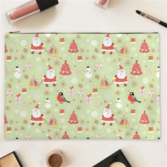 Christmas Pattern Christmas Tree Santa Cosmetic Bag (xxl) by Sarkoni