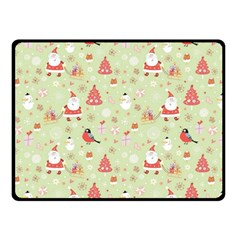 Christmas Pattern Christmas Tree Santa Two Sides Fleece Blanket (small) by Sarkoni