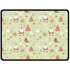 Christmas Pattern Christmas Tree Santa Two Sides Fleece Blanket (large) by Sarkoni