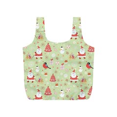 Christmas Pattern Christmas Tree Santa Full Print Recycle Bag (s) by Sarkoni