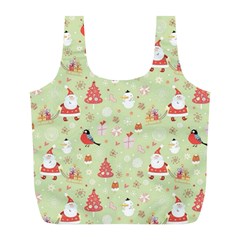 Christmas Pattern Christmas Tree Santa Full Print Recycle Bag (l) by Sarkoni