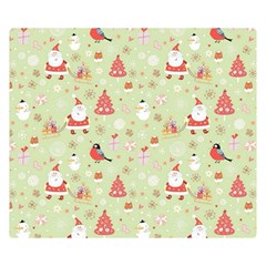 Christmas Pattern Christmas Tree Santa Two Sides Premium Plush Fleece Blanket (small) by Sarkoni