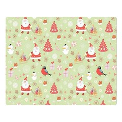 Christmas Pattern Christmas Tree Santa Two Sides Premium Plush Fleece Blanket (large) by Sarkoni