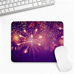 Fireworks On A Purple With Fireworks New Year Christmas Pattern Small Mousepad by Sarkoni