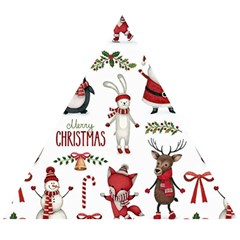 Christmas Characters Pattern Wooden Puzzle Triangle by Sarkoni