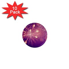 Fireworks On A Purple With Fireworks New Year Christmas Pattern 1  Mini Magnet (10 Pack)  by Sarkoni