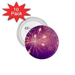 Fireworks On A Purple With Fireworks New Year Christmas Pattern 1 75  Buttons (10 Pack) by Sarkoni