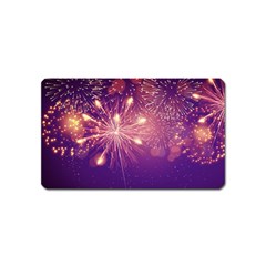 Fireworks On A Purple With Fireworks New Year Christmas Pattern Magnet (name Card) by Sarkoni