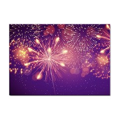 Fireworks On A Purple With Fireworks New Year Christmas Pattern Sticker A4 (100 Pack) by Sarkoni