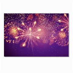 Fireworks On A Purple With Fireworks New Year Christmas Pattern Postcard 4 x 6  (pkg Of 10) by Sarkoni