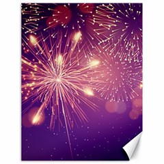 Fireworks On A Purple With Fireworks New Year Christmas Pattern Canvas 18  X 24  by Sarkoni