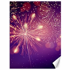 Fireworks On A Purple With Fireworks New Year Christmas Pattern Canvas 36  X 48  by Sarkoni