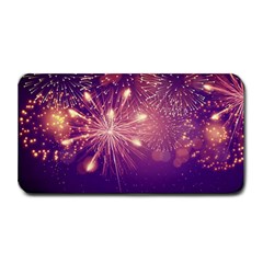 Fireworks On A Purple With Fireworks New Year Christmas Pattern Medium Bar Mat by Sarkoni