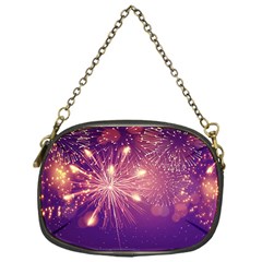 Fireworks On A Purple With Fireworks New Year Christmas Pattern Chain Purse (one Side) by Sarkoni