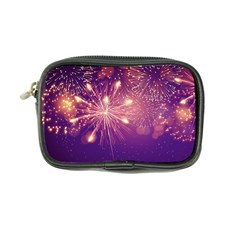 Fireworks On A Purple With Fireworks New Year Christmas Pattern Coin Purse by Sarkoni