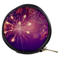 Fireworks On A Purple With Fireworks New Year Christmas Pattern Mini Makeup Bag by Sarkoni