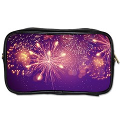 Fireworks On A Purple With Fireworks New Year Christmas Pattern Toiletries Bag (one Side) by Sarkoni