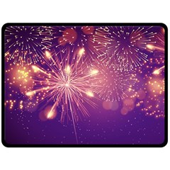 Fireworks On A Purple With Fireworks New Year Christmas Pattern Fleece Blanket (large) by Sarkoni