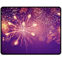 Fireworks On A Purple With Fireworks New Year Christmas Pattern Fleece Blanket (medium) by Sarkoni