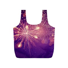 Fireworks On A Purple With Fireworks New Year Christmas Pattern Full Print Recycle Bag (s) by Sarkoni