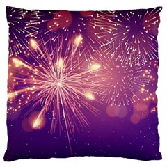 Fireworks On A Purple With Fireworks New Year Christmas Pattern Standard Premium Plush Fleece Cushion Case (two Sides) by Sarkoni